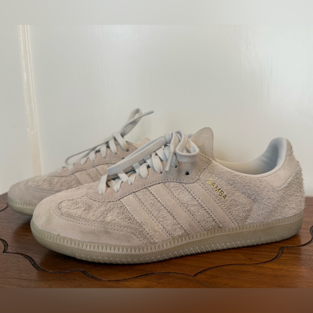 adidas Samba Leather Suede Gray Shoes Unisex Size 7M/8W - B96323